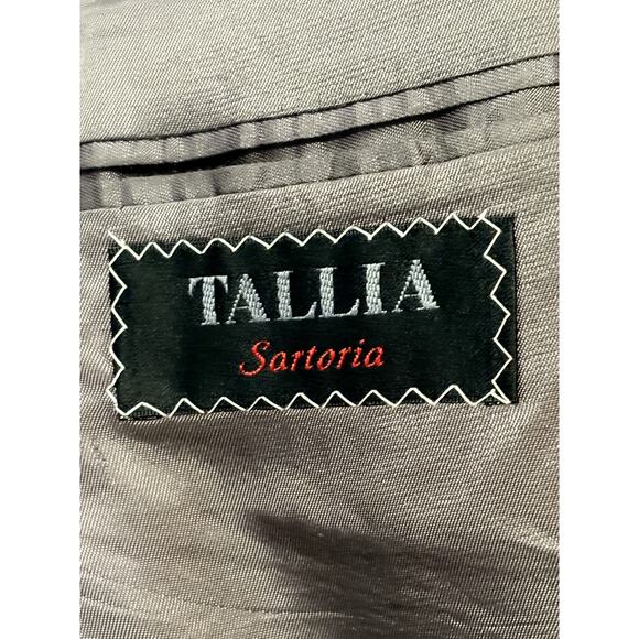 Tallia Sartoria Pure Worsted  Wool Men’s Size 46R Black Single Button Blazer EUC - Picture 9 of 11